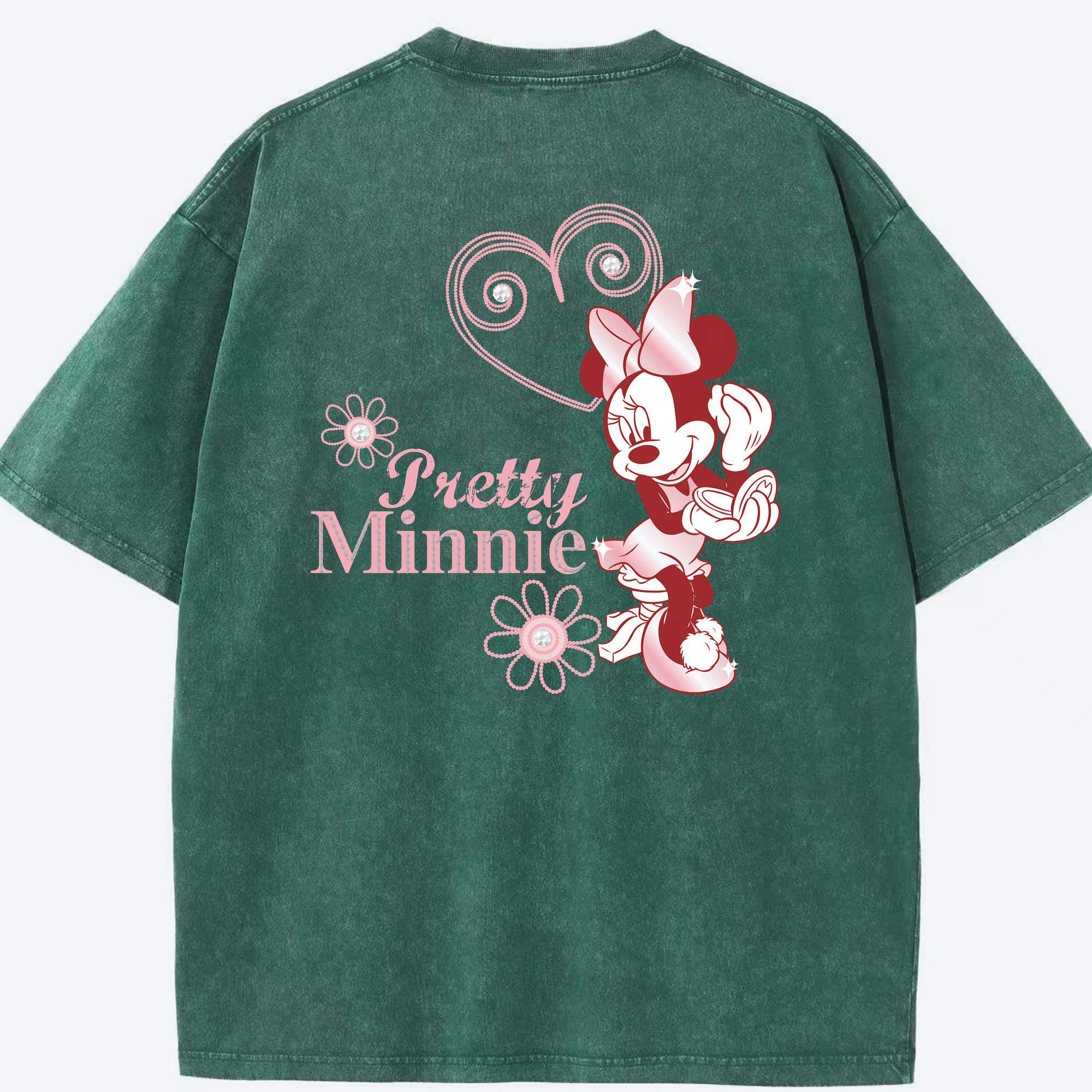 （画像用） ミッキーマウス Mickey Mouse 綿100% ヴィンテージ風 半袖Tシャツ（背面プリント）